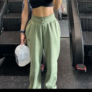 Nike Women's Oversized Green Fleece Joggers